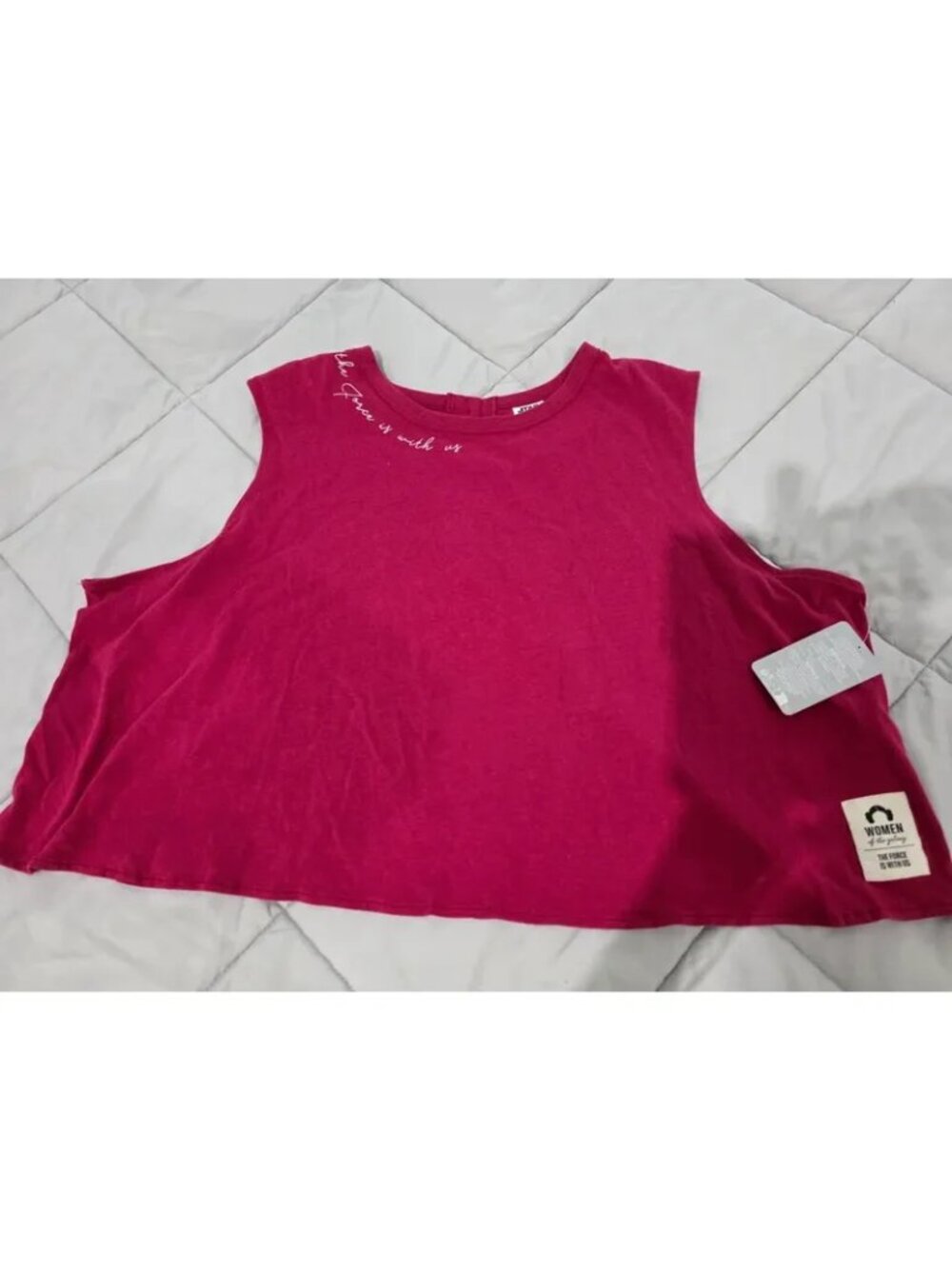 NWT Women's sz 3X Star Wars Women of the Galaxy Crop Top Pink Button Back Tank P